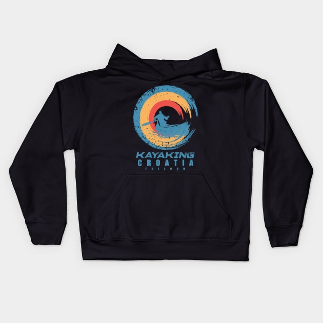 croatia Kayak Adventure Kids Hoodie by SerenityByAlex